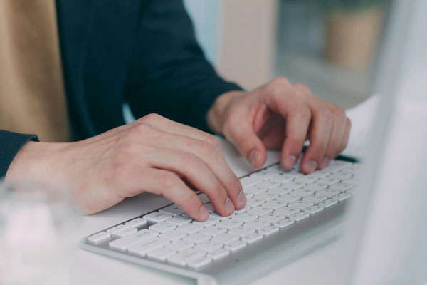 Typing on a key board