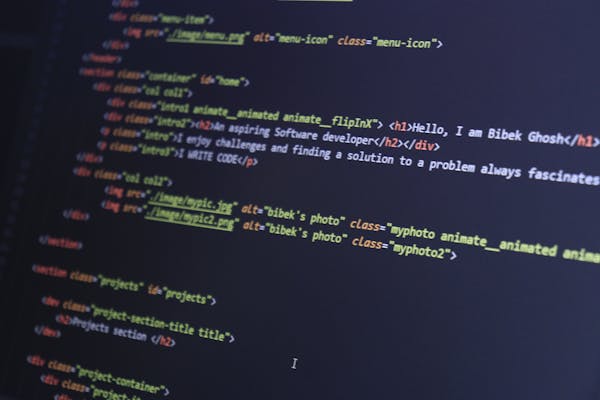 A wall of code on a digital screen